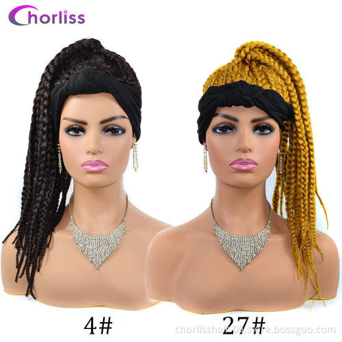 Wholesale 24'' Light Blonde Long Black Headband Turban Wig Deep Curl Scarf Wigs Hot Sale Synthetic Afro Hair Extension For Women